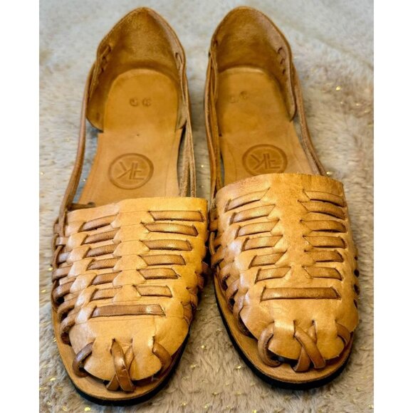 FK Leather Boys Sandals Size 3 Brown - Picture 3 of 9